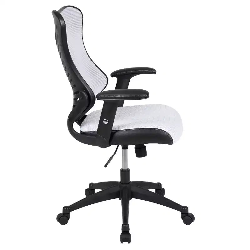 Chaise de bureau ergonomique pivotante Flash Furniture Executive Designer Mesh à dossier haut avec accoudoirs réglables