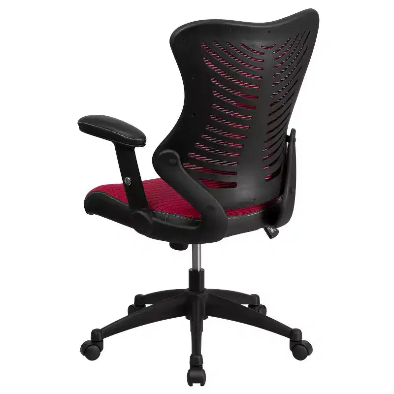 Chaise de bureau ergonomique pivotante Flash Furniture Executive Designer Mesh à dossier haut avec accoudoirs réglables