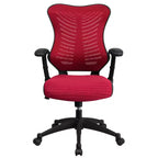 Chaise de bureau ergonomique pivotante Flash Furniture Executive Designer Mesh à dossier haut avec accoudoirs réglables