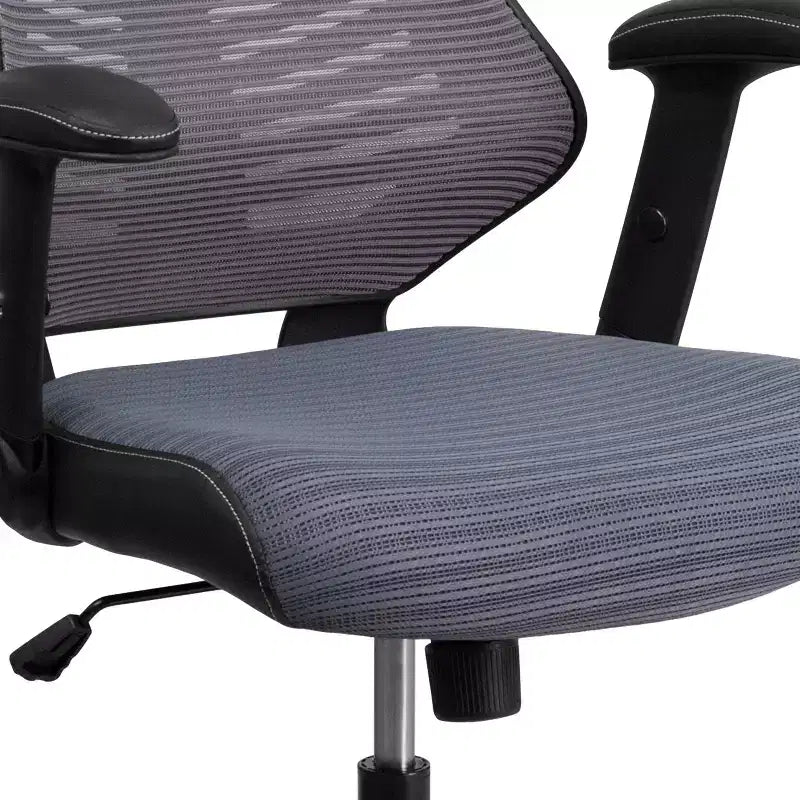 Chaise de bureau ergonomique pivotante Flash Furniture Executive Designer Mesh à dossier haut avec accoudoirs réglables