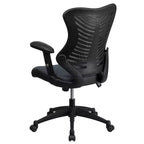 Chaise de bureau ergonomique pivotante Flash Furniture Executive Designer Mesh à dossier haut avec accoudoirs réglables