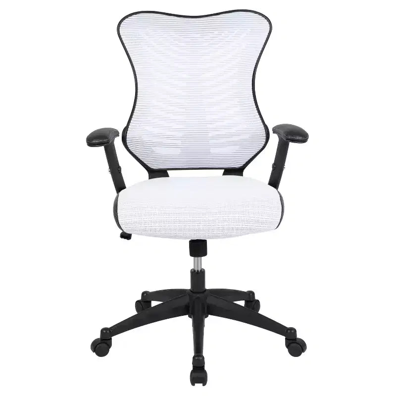 Chaise de bureau ergonomique pivotante Flash Furniture Executive Designer Mesh à dossier haut avec accoudoirs réglables
