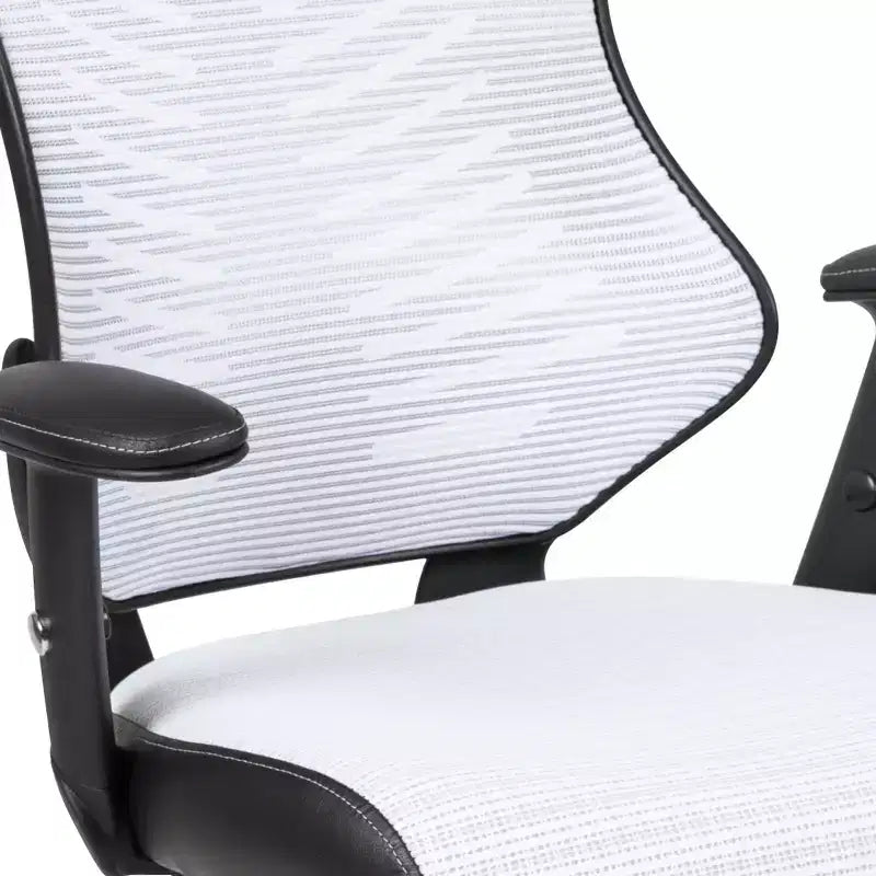 Chaise de bureau ergonomique pivotante Flash Furniture Executive Designer Mesh à dossier haut avec accoudoirs réglables
