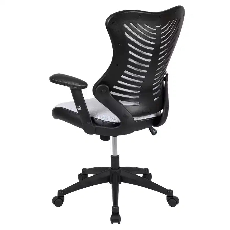 Chaise de bureau ergonomique pivotante Flash Furniture Executive Designer Mesh à dossier haut avec accoudoirs réglables