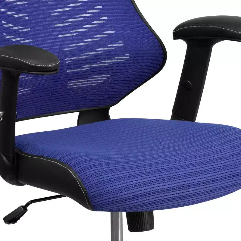 Chaise de bureau ergonomique pivotante Flash Furniture Executive Designer Mesh à dossier haut avec accoudoirs réglables