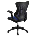 Chaise de bureau ergonomique pivotante Flash Furniture Executive Designer Mesh à dossier haut avec accoudoirs réglables