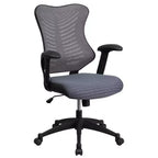 Chaise de bureau ergonomique pivotante Flash Furniture Executive Designer Mesh à dossier haut avec accoudoirs réglables