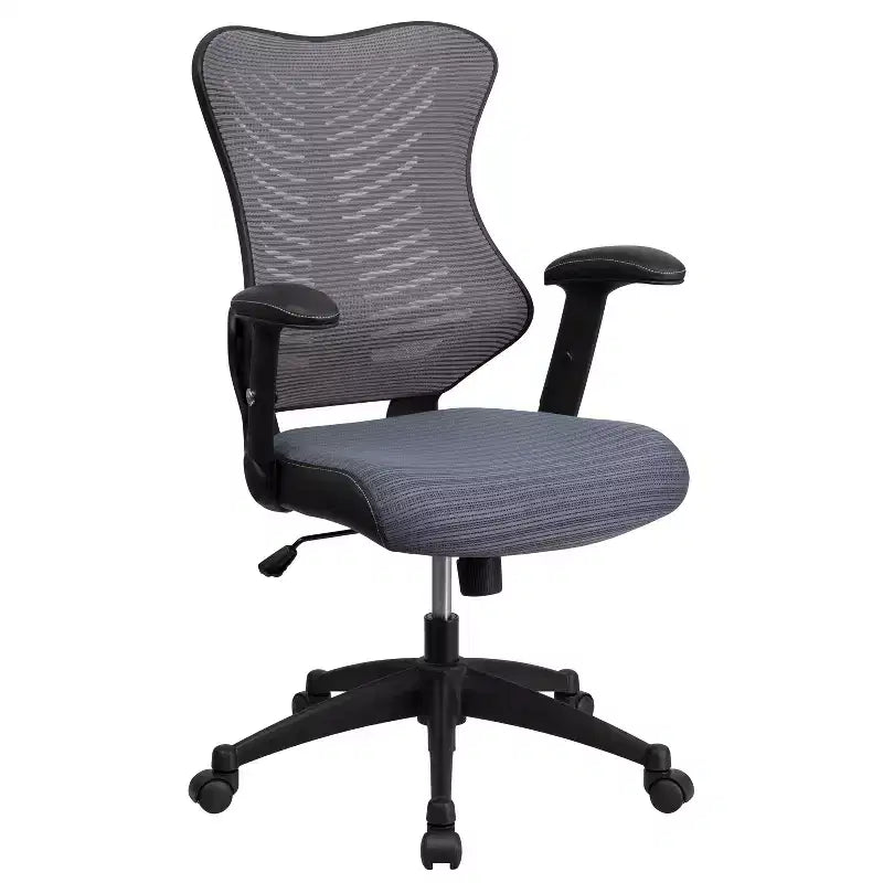 Chaise de bureau ergonomique pivotante Flash Furniture Executive Designer Mesh à dossier haut avec accoudoirs réglables