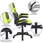 Fauteuil de bureau ergonomique pivotant réglable Flash Furniture X10 pour gamer avec accoudoirs relevables