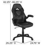 Fauteuil de bureau ergonomique pivotant réglable Flash Furniture X10 pour gamer avec accoudoirs relevables