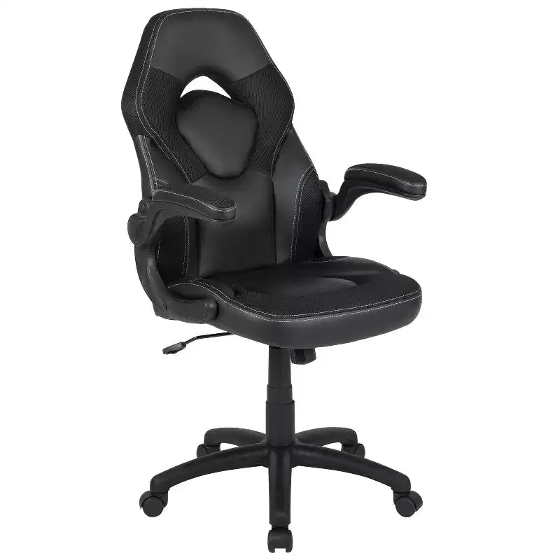 Fauteuil de bureau ergonomique pivotant réglable Flash Furniture X10 pour gamer avec accoudoirs relevables