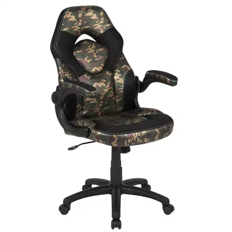 Fauteuil de bureau ergonomique pivotant réglable Flash Furniture X10 pour gamer avec accoudoirs relevables