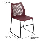 Chaise empilable Flash Furniture série HERCULES, capacité 300 kg, avec dossier aéré et piètement luge thermolaqué