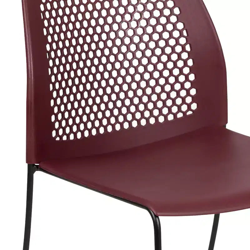 Chaise empilable Flash Furniture série HERCULES, capacité 300 kg, avec dossier aéré et piètement luge thermolaqué