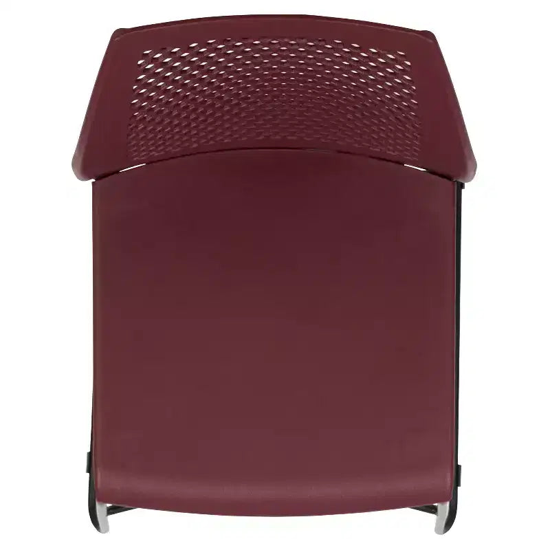 Chaise empilable Flash Furniture série HERCULES, capacité 300 kg, avec dossier aéré et piètement luge thermolaqué