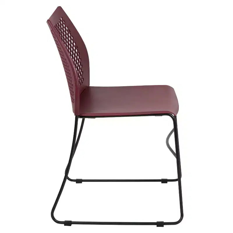 Chaise empilable Flash Furniture série HERCULES, capacité 300 kg, avec dossier aéré et piètement luge thermolaqué