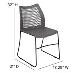 Chaise empilable Flash Furniture série HERCULES, capacité 300 kg, avec dossier aéré et piètement luge thermolaqué