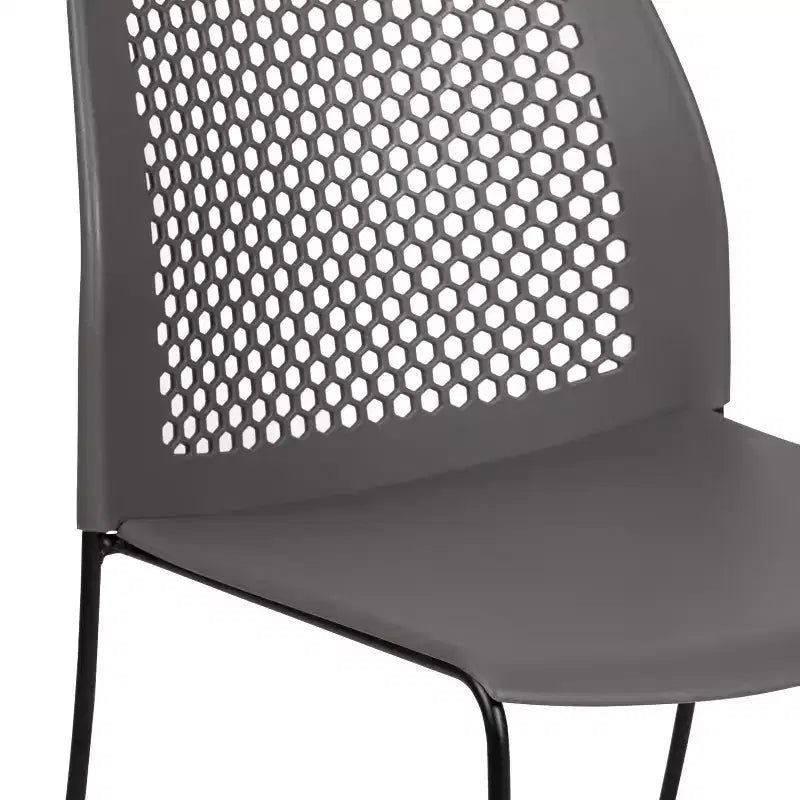 Chaise empilable Flash Furniture série HERCULES, capacité 300 kg, avec dossier aéré et piètement luge thermolaqué