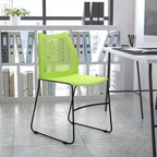 Chaise empilable Flash Furniture série HERCULES, capacité 300 kg, avec dossier aéré et piètement luge thermolaqué