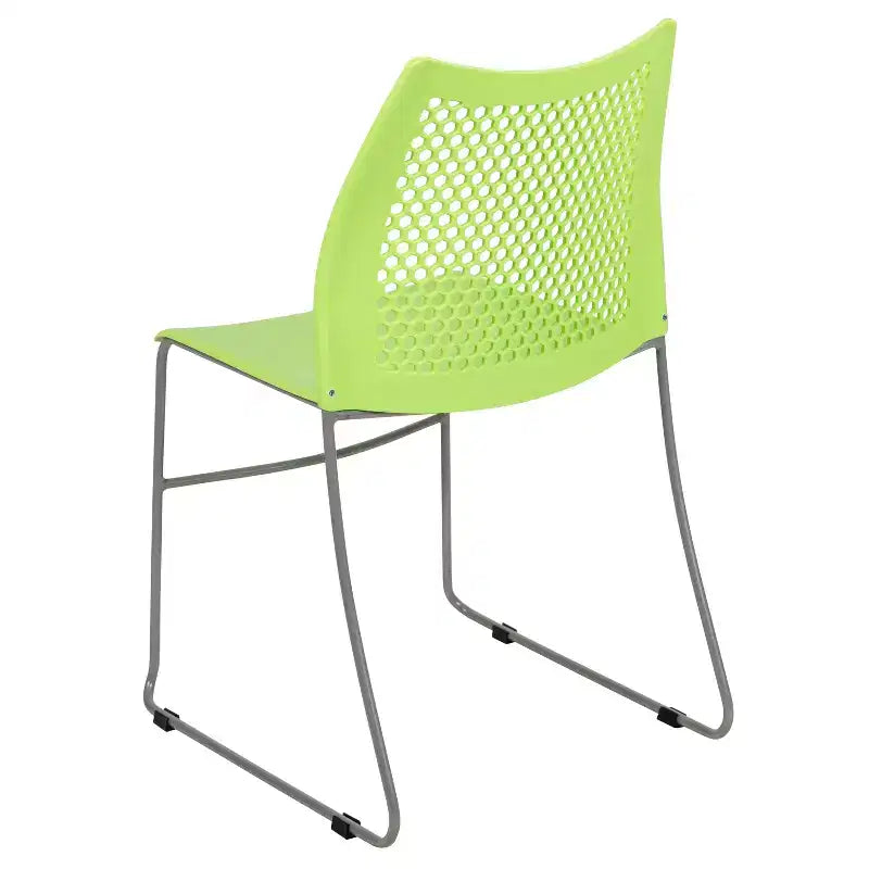 Chaise empilable Flash Furniture série HERCULES, capacité 300 kg, avec dossier aéré et piètement luge thermolaqué