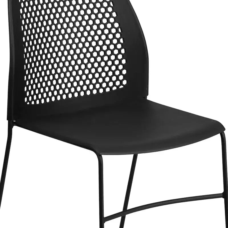 Chaise empilable Flash Furniture série HERCULES, capacité 300 kg, avec dossier aéré et piètement luge thermolaqué