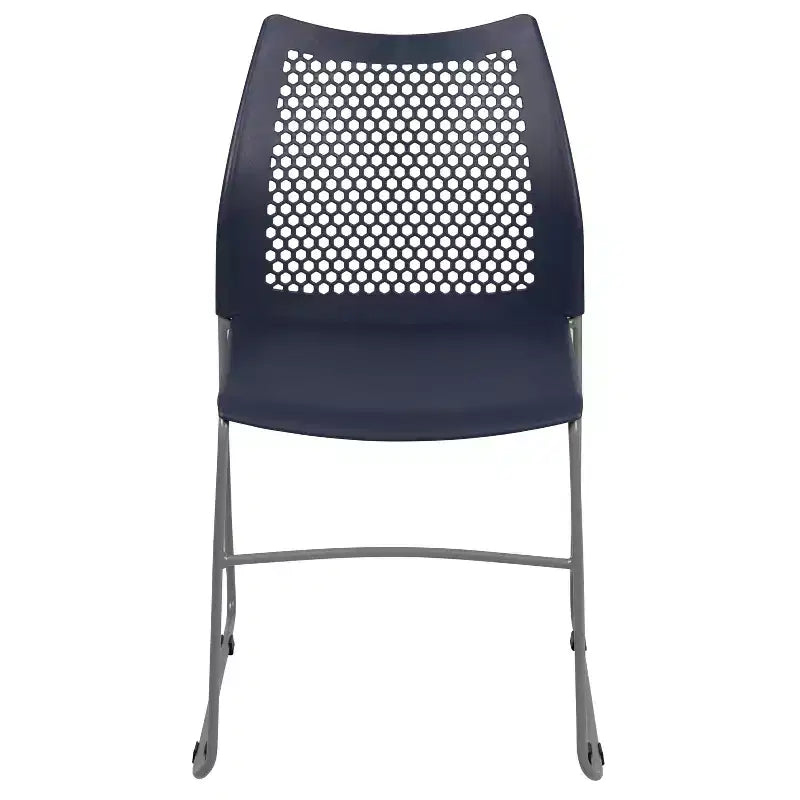 Chaise empilable Flash Furniture série HERCULES, capacité 300 kg, avec dossier aéré et piètement luge thermolaqué