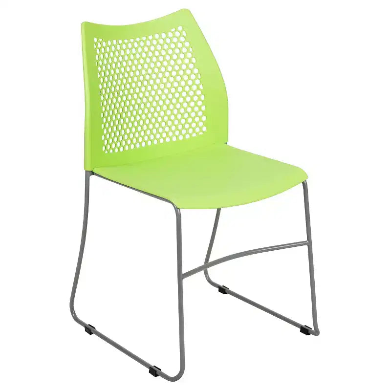 Chaise empilable Flash Furniture série HERCULES, capacité 300 kg, avec dossier aéré et piètement luge thermolaqué