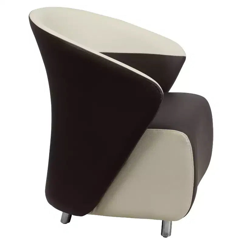 Fauteuil de salon Flash Furniture LeatherSoft avec dossier incurvé en forme de tonneau