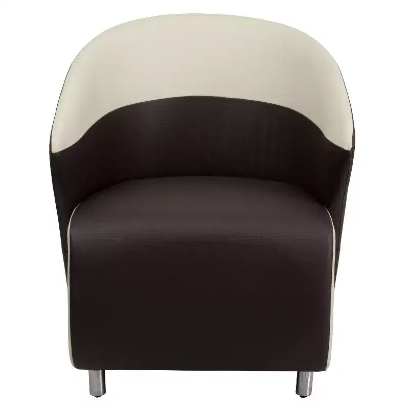 Fauteuil de salon Flash Furniture LeatherSoft avec dossier incurvé en forme de tonneau