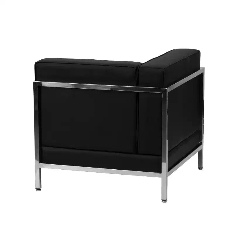 Fauteuil d'angle gauche modulaire contemporain Flash Furniture Série HERCULES Imagination avec siège capitonné et cadre encastré