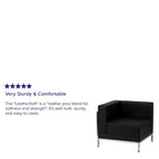 Fauteuil d'angle gauche modulaire contemporain Flash Furniture Série HERCULES Imagination avec siège capitonné et cadre encastré