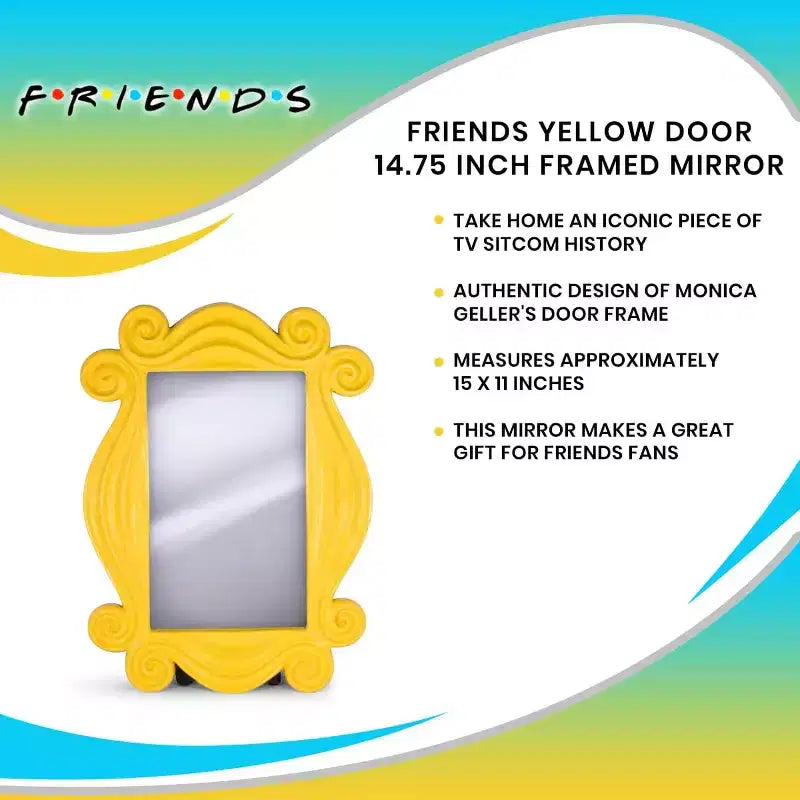 Miroir réplique Ukonic Friends TV Show Yellow Peephole Frame pour porte | 38,1 x 27,9 cm