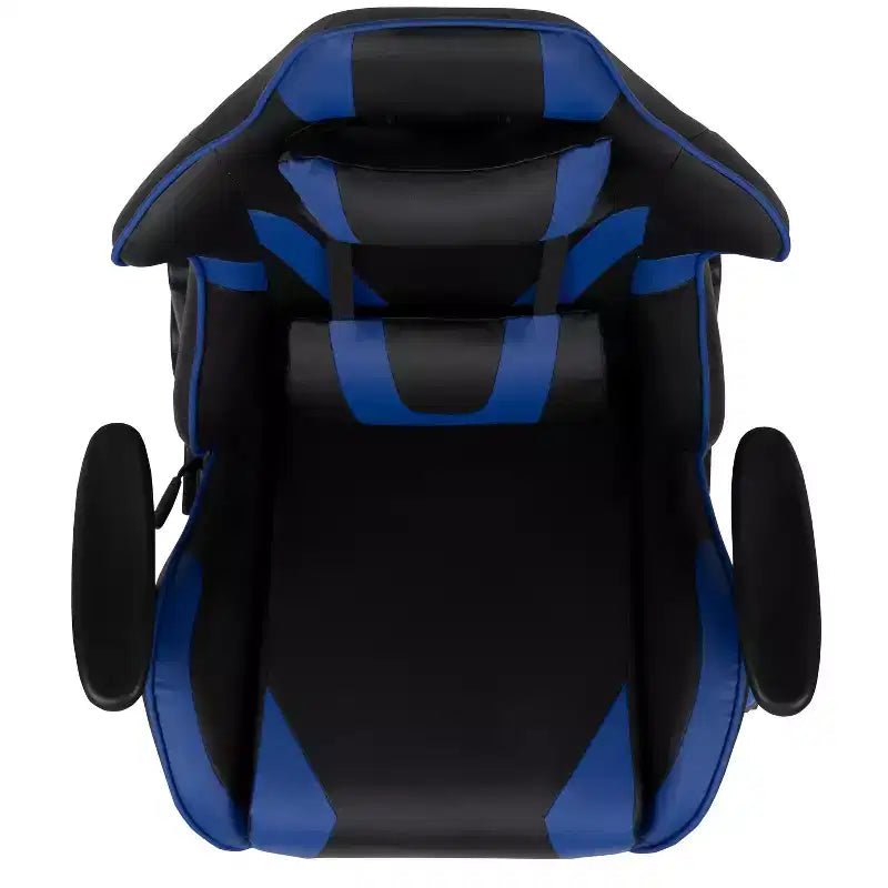 Chaise de jeu ergonomique Emma et Oliver Racing avec dossier entièrement inclinable en cuir synthétique rouge