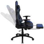 Chaise de jeu ergonomique Emma and Oliver Racing avec dossier inclinable et repose-pieds en similicuir rouge