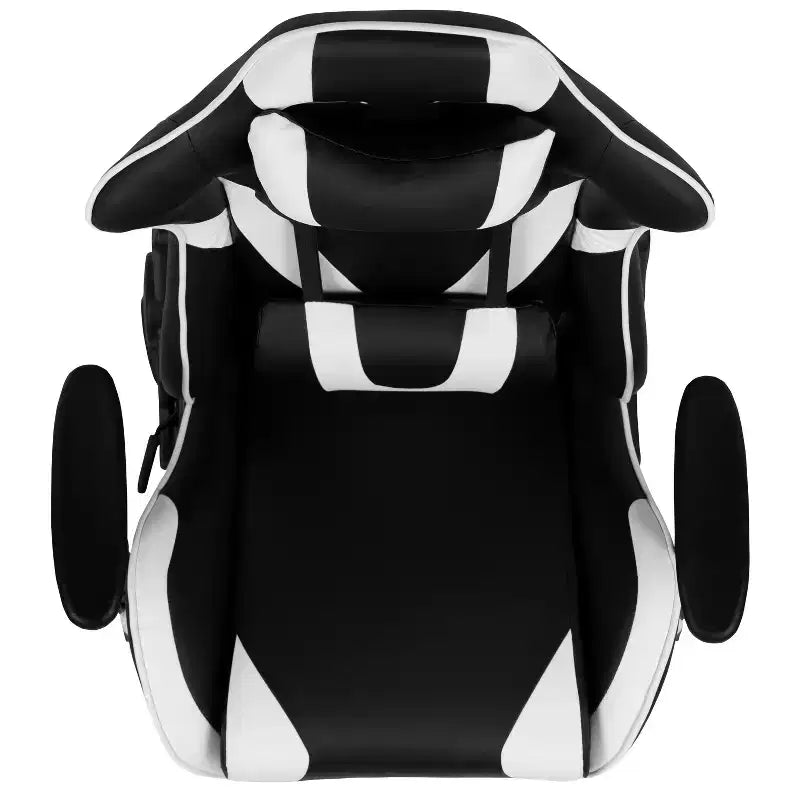 Chaise de jeu ergonomique Emma and Oliver Racing avec dossier inclinable et repose-pieds en similicuir rouge