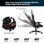 Chaise de Massage et de Gaming Inclinable et Pivotante Costway avec Soutien Lombaire Blanche\Bleue\Grise\Rouge