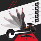 Chaise de bureau de massage gamer inclinable et pivotante Costway Racing avec repose-pieds