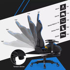 Chaise de bureau de massage gamer inclinable et pivotante Costway Racing avec repose-pieds