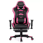 Costway Chaise de bureau gamer inclinable et pivotante avec repose-pieds de massage