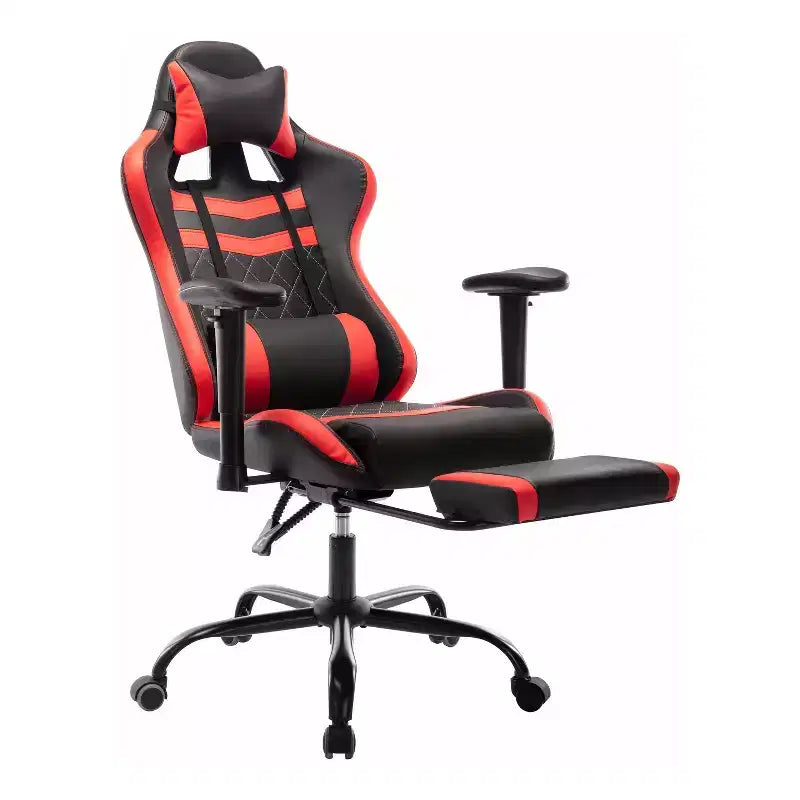Chaise de jeu 24/7 Shop At Home Finn Racing avec oreiller et repose-jambes réglables