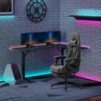 Chaise de Bureau Gamer Vinsetto Racing Gaming Chair en Cuir PU, avec Repose-Pieds, Support Lombaire et Hauteur Réglable