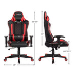Fauteuil de massage gamer inclinable Costway avec support lombaire et appui-tête Blanc/Bleu/Rose/Rouge
