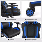 Fauteuil de massage gamer inclinable Costway avec support lombaire et appui-tête Blanc/Bleu/Rose/Rouge