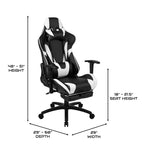 Chaise de jeu inclinable en similicuir BlackArc – Accoudoirs pivotants réglables en hauteur, repose-pieds escamotable, oreillers de tête et lombaires