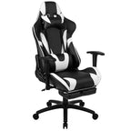 Chaise de jeu inclinable en similicuir BlackArc – Accoudoirs pivotants réglables en hauteur, repose-pieds escamotable, oreillers de tête et lombaires