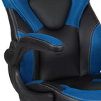 Chaise de jeu à dossier haut BlackArc en similicuir, siège pivotant réglable en hauteur et accoudoirs rembourrés relevables