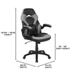 Chaise de jeu à dossier haut BlackArc en similicuir, siège pivotant réglable en hauteur et accoudoirs rembourrés relevables