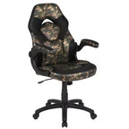 Chaise de jeu à dossier haut BlackArc en similicuir, siège pivotant réglable en hauteur et accoudoirs rembourrés relevables