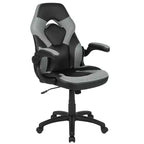 Chaise de jeu à dossier haut BlackArc en similicuir, siège pivotant réglable en hauteur et accoudoirs rembourrés relevables