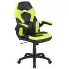Chaise de jeu à dossier haut BlackArc en similicuir, siège pivotant réglable en hauteur et accoudoirs rembourrés relevables